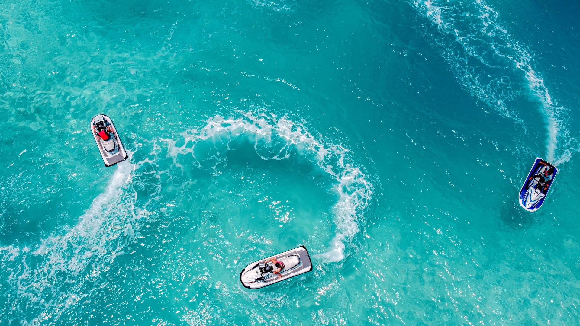 Jet Ski, Tropical Ocean Aerial view